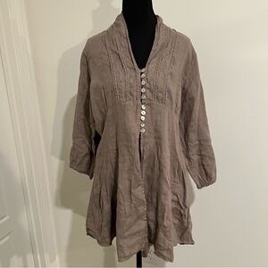 Romeo Giulia Women's Long Sleeve Mocha Long Sleeve Tunic Size M Made In Italy